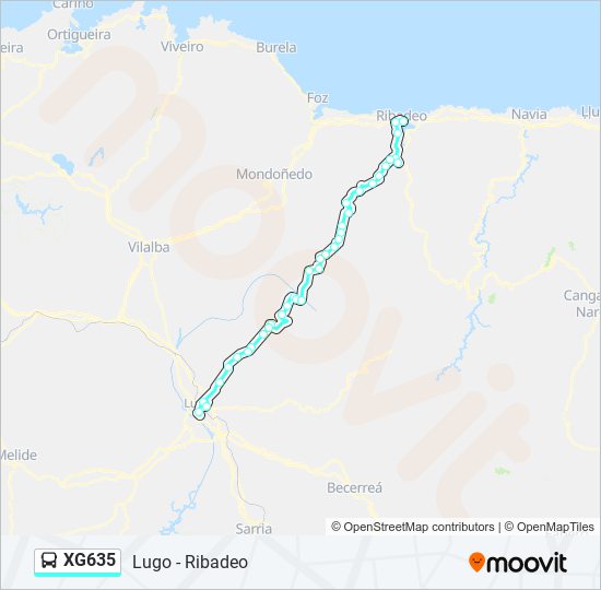 XG635 bus Line Map