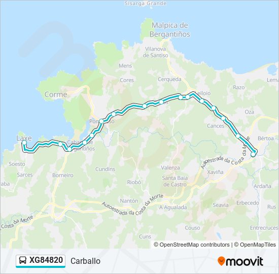 Mapa de XG84820 de autobús