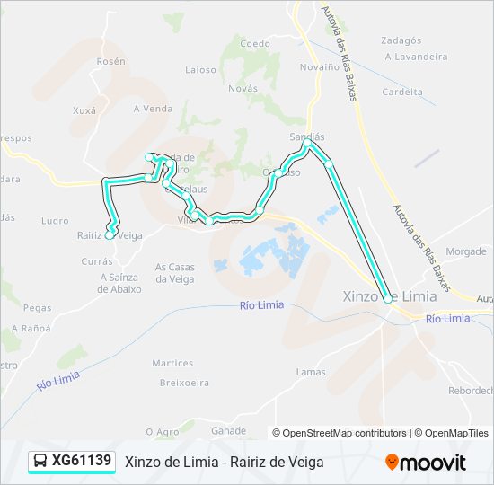 XG61139 bus Line Map