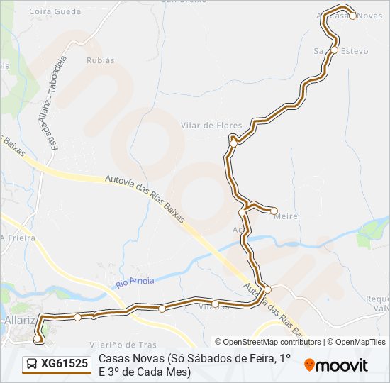 Mapa de XG61525 de autobús