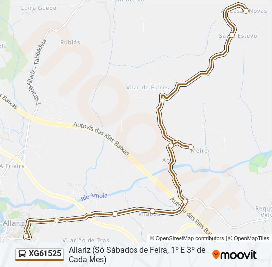 XG61525 bus Line Map