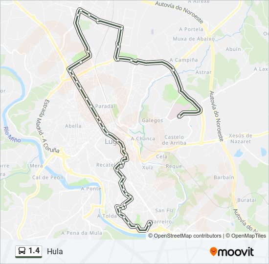 Mapa de 1.4 de autobús