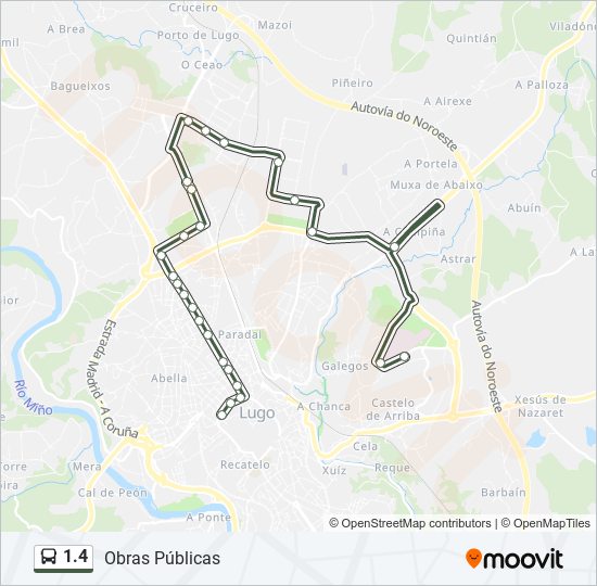 Mapa de 1.4 de autobús