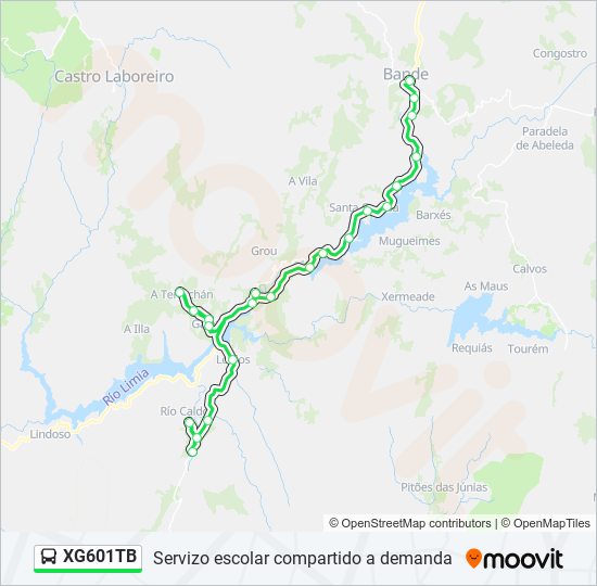 XG601TB bus Mapa de línia