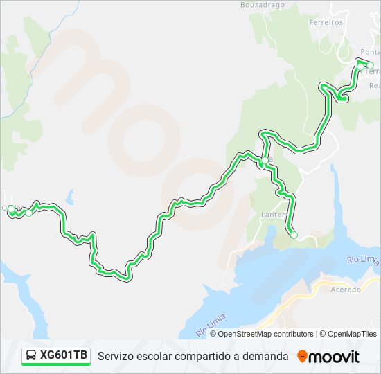 XG601TB bus Mapa de línia