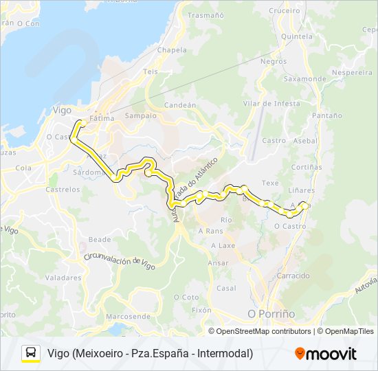 XG62101/2/3 bus Mapa de línia