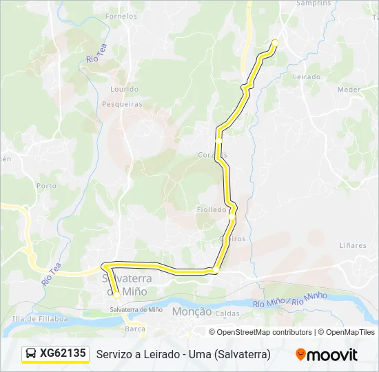 XG62135 Bus Line Map