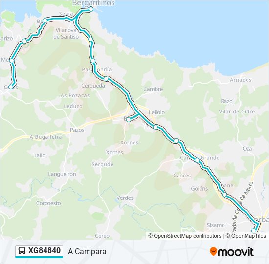 Mapa de XG84840 de autobús