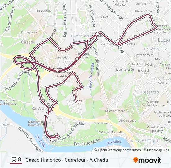 8 Bus Line Map