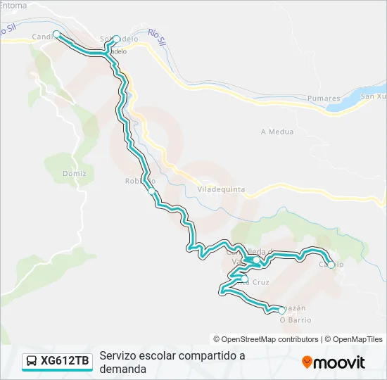 XG612TB bus Mapa de línia