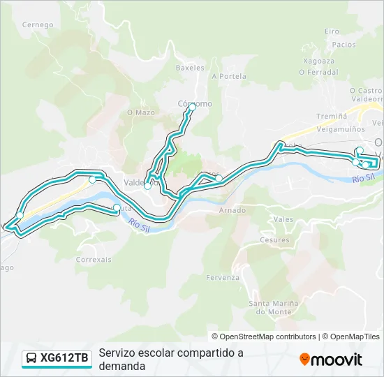 XG612TB bus Mapa de línia
