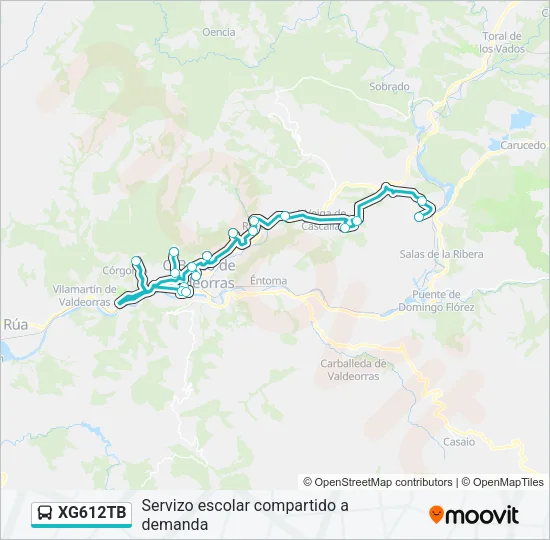 XG612TB bus Mapa de línia