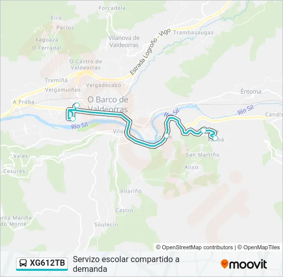 XG612TB bus Mapa de línia