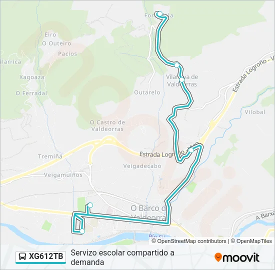 XG612TB bus Mapa de línia
