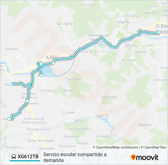 XG612TB bus Mapa de línia