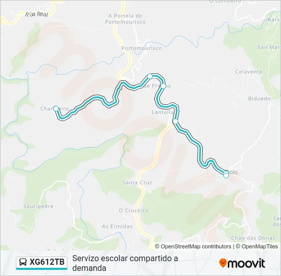 XG612TB bus Mapa de línia