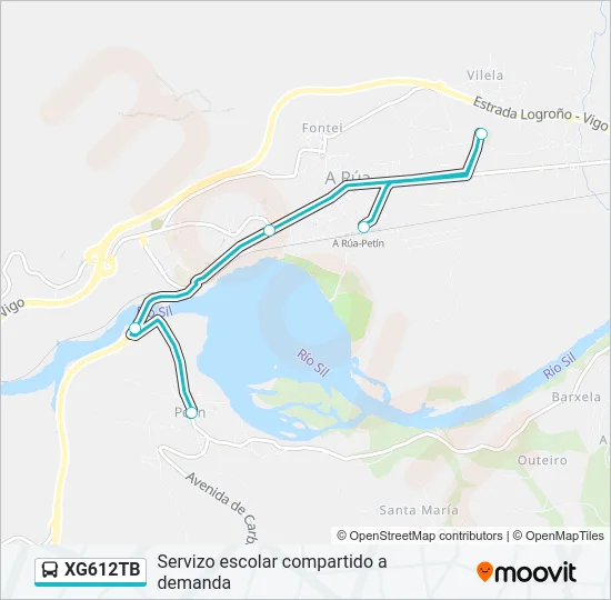 XG612TB bus Mapa de línia