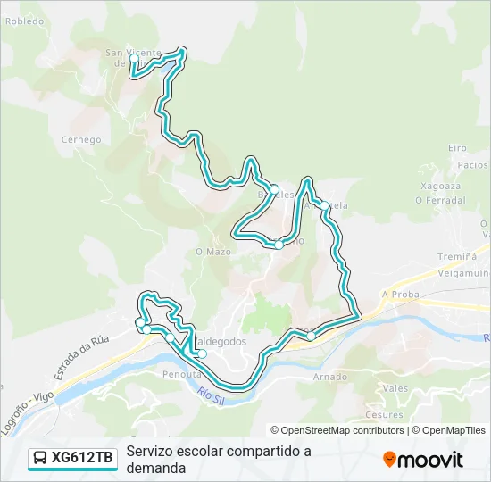 XG612TB bus Mapa de línia