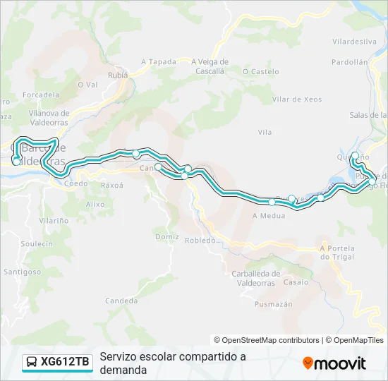 XG612TB bus Mapa de línia