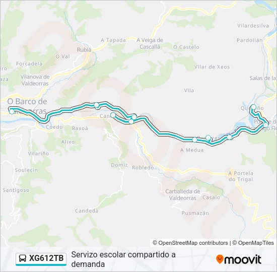 XG612TB bus Mapa de línia