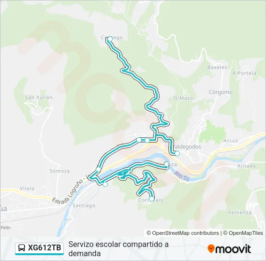 XG612TB bus Mapa de línia
