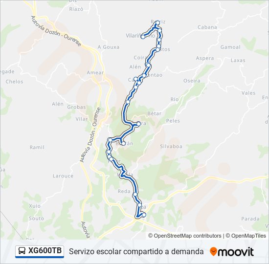 Mapa de XG600TB de autobús