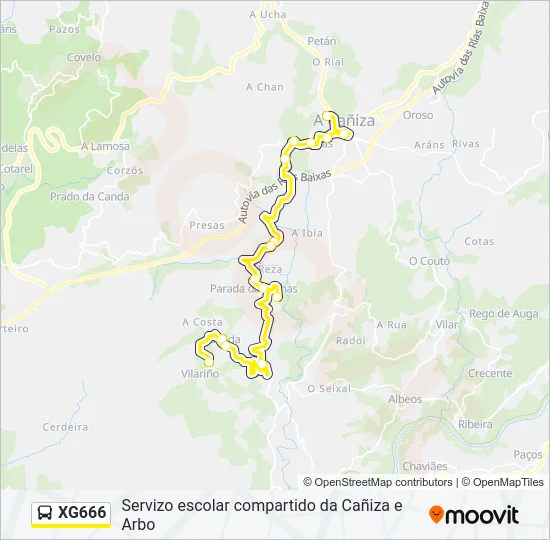 XG666 Bus Line Map