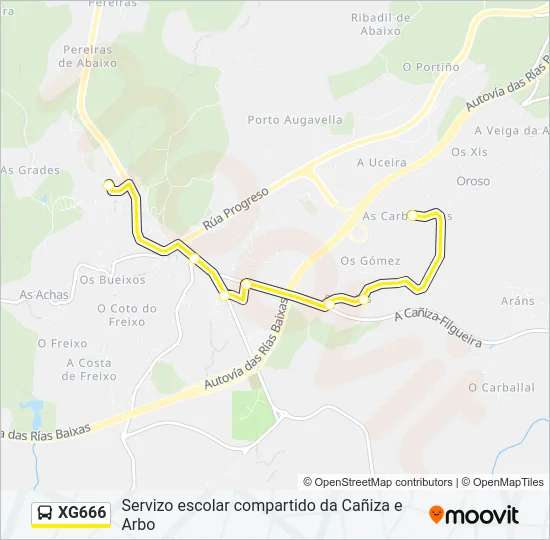 XG666 Bus Line Map