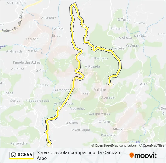 XG666 Bus Line Map