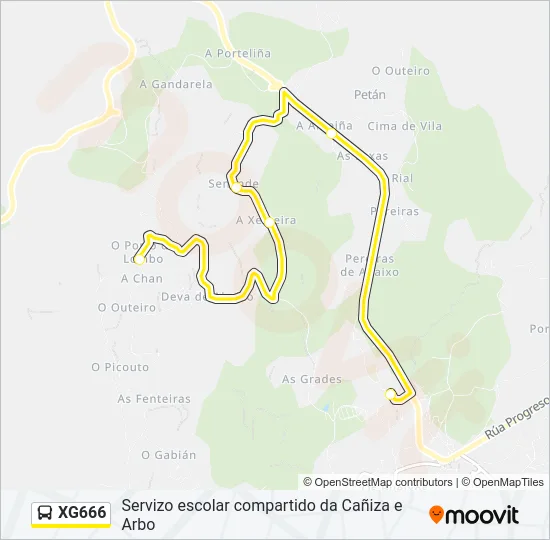 XG666 Bus Line Map