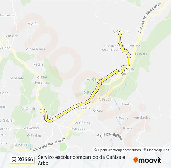 XG666 Bus Line Map