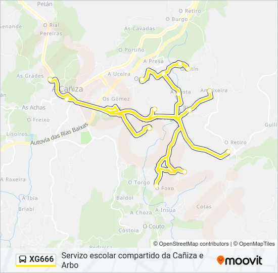 XG666 Bus Line Map
