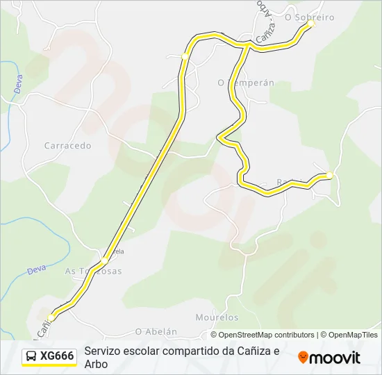 XG666 Bus Line Map