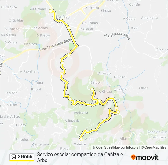 XG666 Bus Line Map