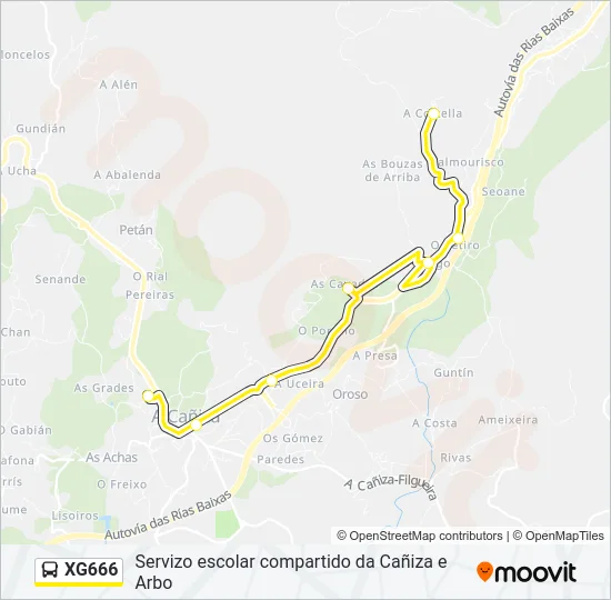 XG666 Bus Line Map