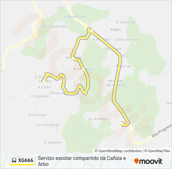 XG666 Bus Line Map