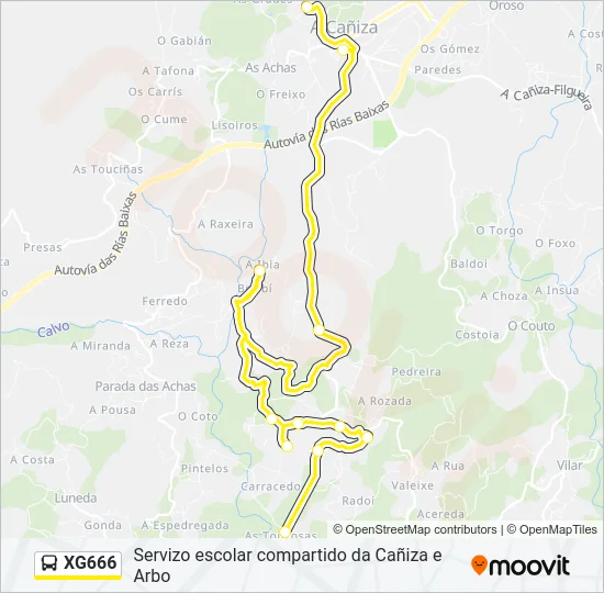 XG666 Bus Line Map