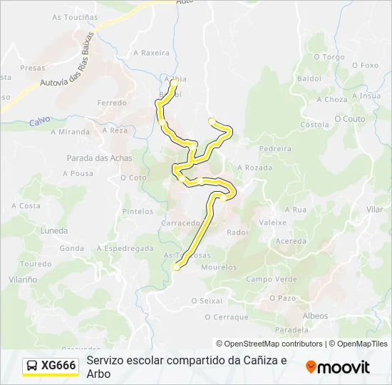 XG666 Bus Line Map