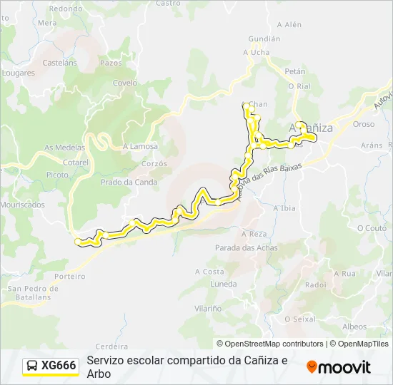XG666 Bus Line Map