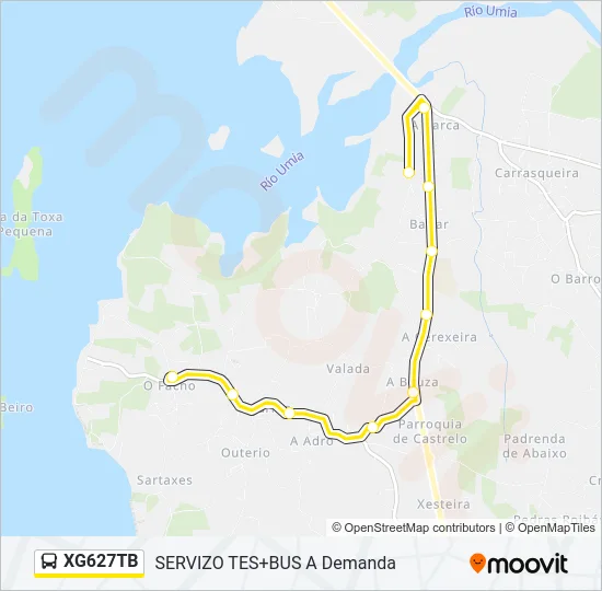 XG627TB Bus Line Map