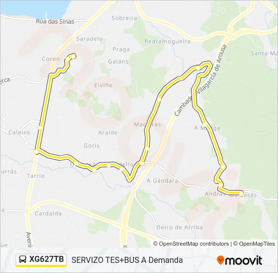 XG627TB Bus Line Map