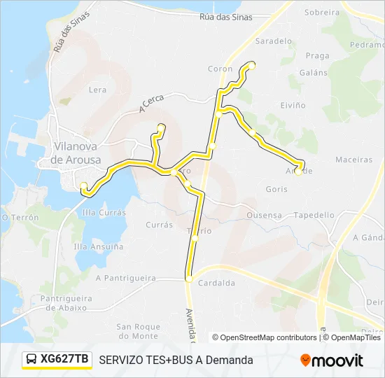 XG627TB Bus Line Map