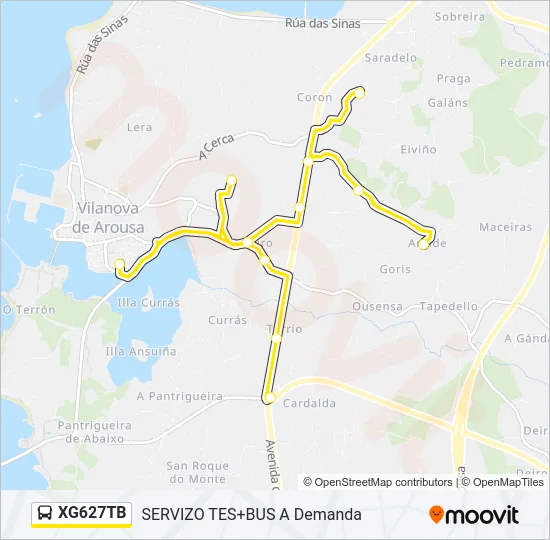 XG627TB Bus Line Map