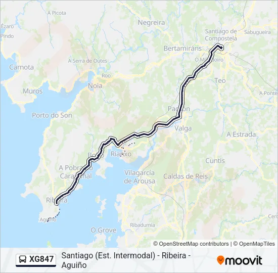 XG847 Bus Line Map