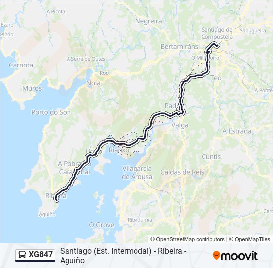 XG847 bus Mapa de línia