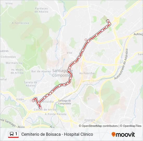 1 Bus Line Map