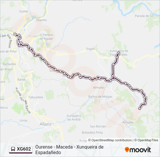 XG602 bus Mapa de línia