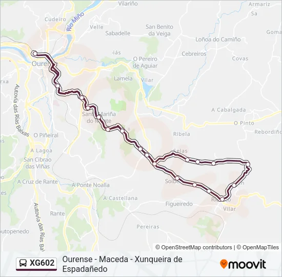 XG602 bus Mapa de línia