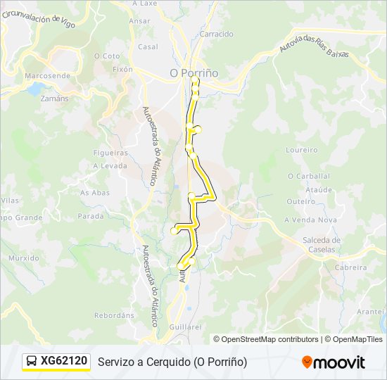 XG62120 bus Mapa de línia