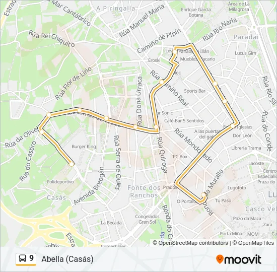 9 Bus Line Map